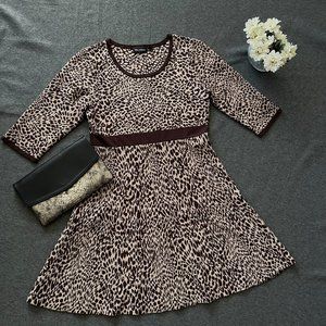 Chic Nina Leonard Leopard Print A-line Sweater Dress